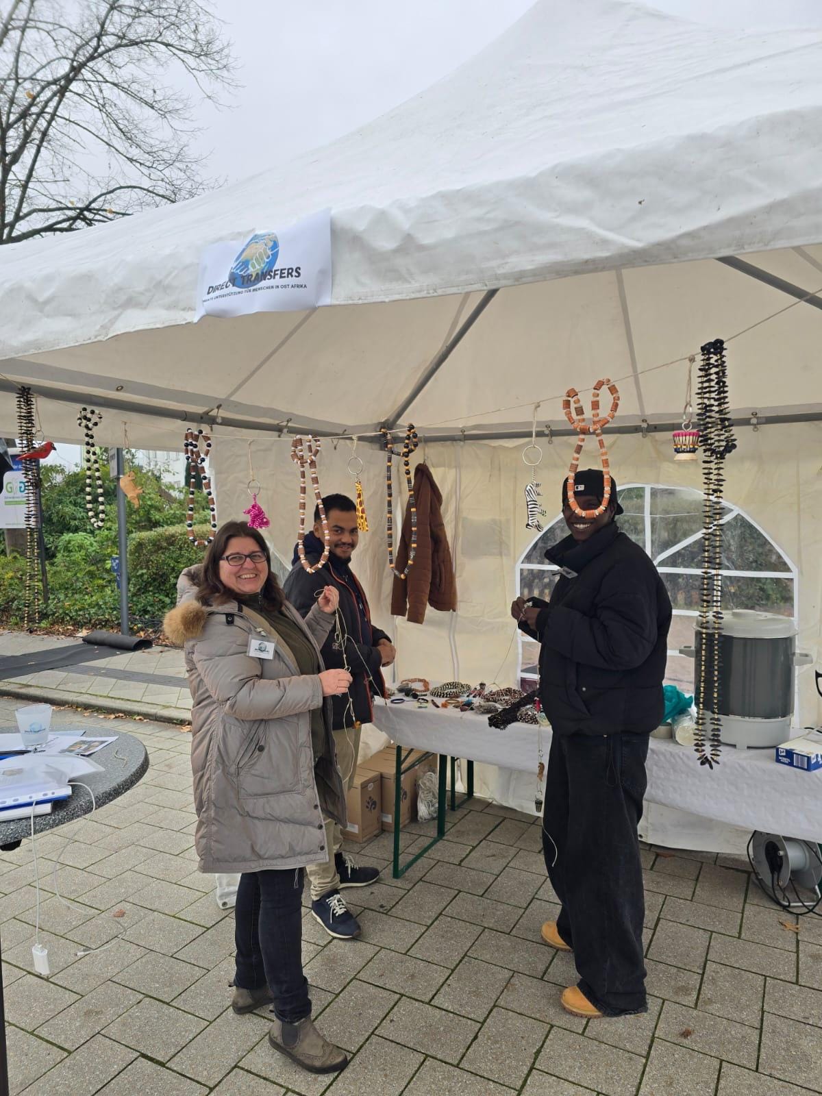 Talking to visitors at the stand at the St Martin's festival